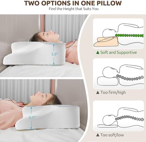 Memory Foam Cervical Pillow for Bed Side Back Stomach Sleepers