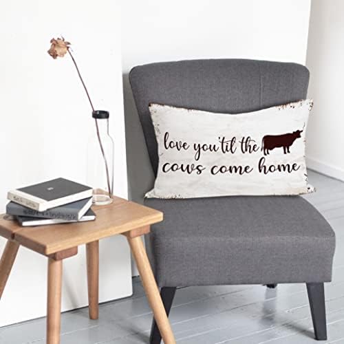 Rusenbao Flannel Cow Throw Pillow Cover 12x20