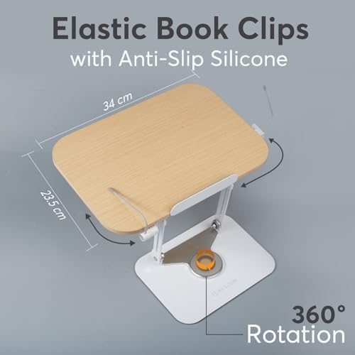 Adjustable 360 Wood Aluminum Book Stand with Folding Design for Kitchen Study