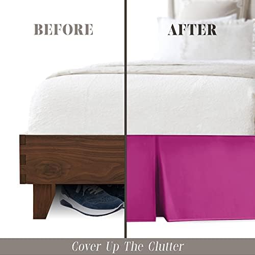 Elegant Comfort California King Bed Skirt - Fuchsia Pink