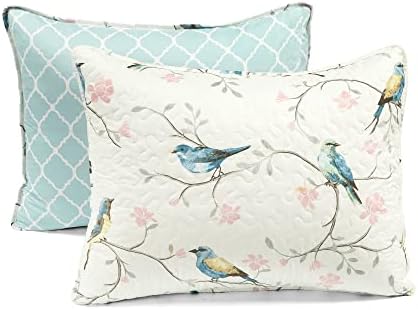 Lush Decor Botanical Bird and Flower Quilt Set King