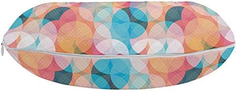 Ambesonne Geometric Travel Pillow - Soft Mosaic Overlap for Airplane Car Use