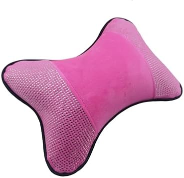 Yuhuru Car Neck Pillow 2pcs Bling Pink PU Leather