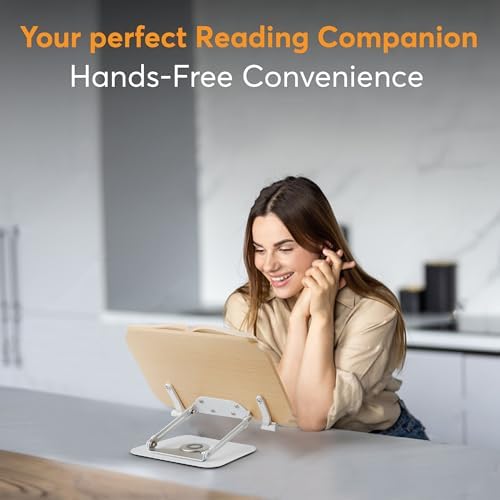 Adjustable 360 Wood Aluminum Book Stand with Folding Design for Kitchen Study