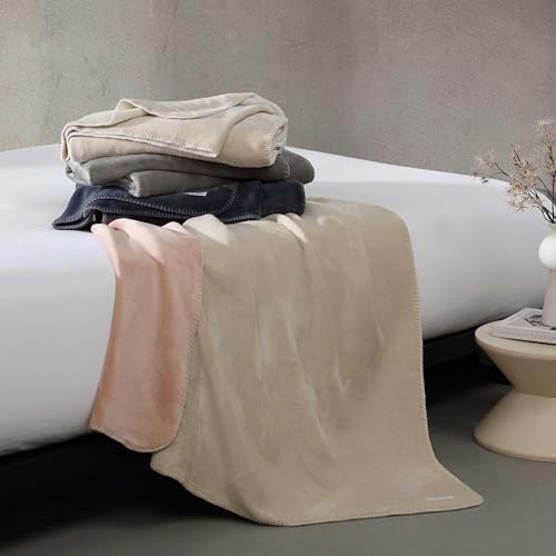 Calvin Klein Reversible Solid Grey Throw Blanket 50x70
