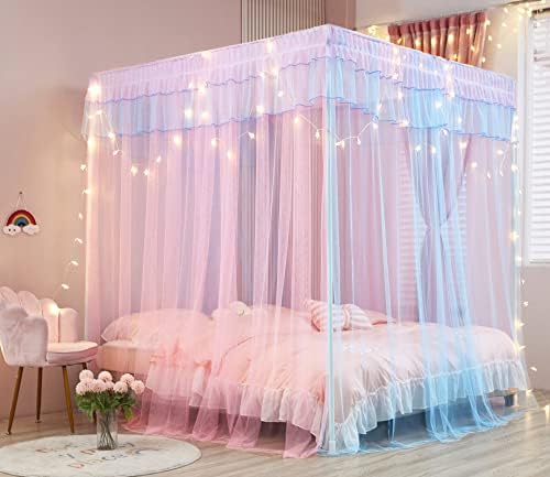 Rainbow Canopy Bed Drapes for Girls