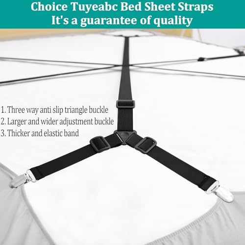 Bed Sheet Holder Straps 3 Piece Set