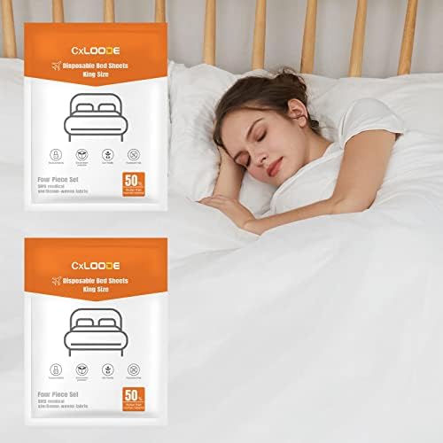 2-Pack Disposable Bed Sheet Set Fits King Size Beds