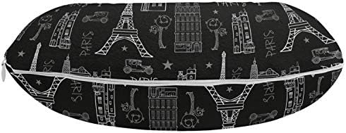 Lunarable Paris Travel Pillow Floral Focus
