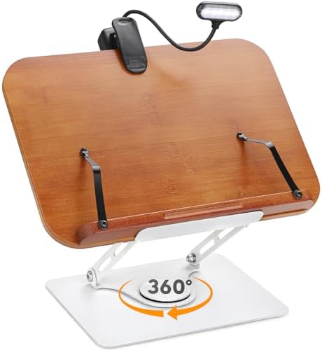 FLINKYE Adjustable Book Stand with 360 Rotation for Desk Use