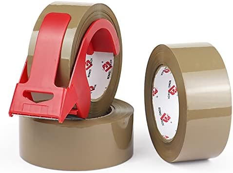 3-Roll Heavy Duty Brown Packing Tape for Moving Shipping