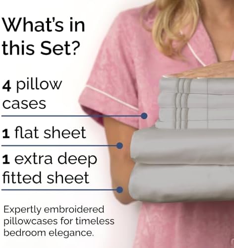 Extra-Deep King Sheet Set - Luxury Cooling Bedding for Large Mattresses