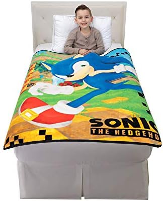 Franco Kids Bedding Perfectly Padded Micro-Raschel Throw Sonic The Hedgehog