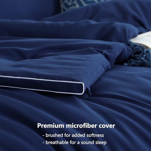 RUIKASI Navy Blue All-Season Comforter - Machine Washable Lightweight Fluffy