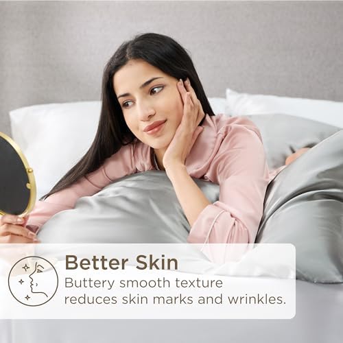 Bedsure Satin Pillowcases Silk-Quality Comfort for Women Men