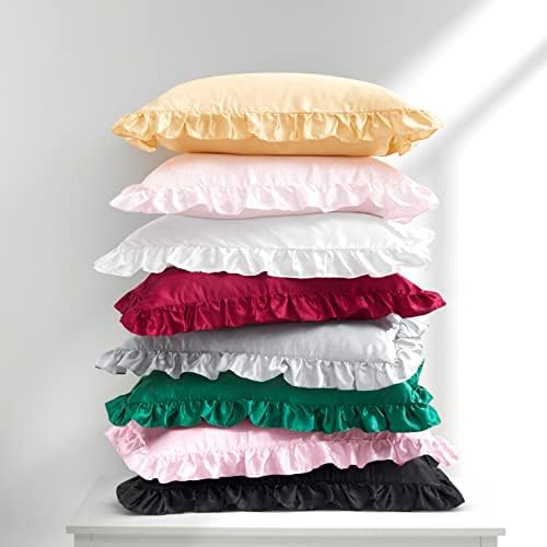 Silky Satin Ruffled Pillow Cases for Princess Rooms