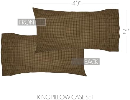 VHC Tea Cabin King Pillow Case Set Moss Green