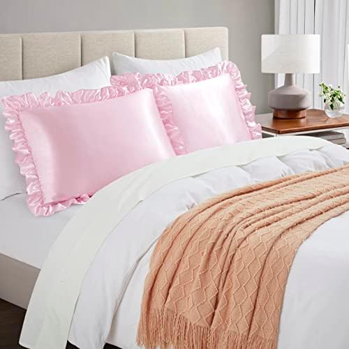 Silky Satin Ruffled Pillow Cases for Princess Rooms