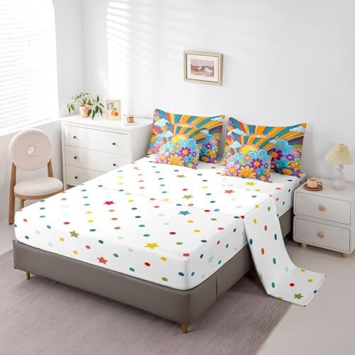 Erosebird Groovy Floral Bedding Comforter Set for Kids