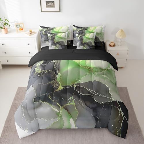 Stunning Black and Green Comforter Set