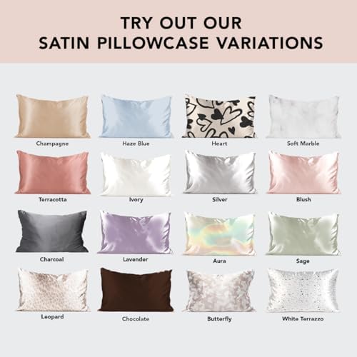 Kitsch Hypersoft Satin Pillowcase with Zipper Leopard Design Cooling Gently on Hair Skin