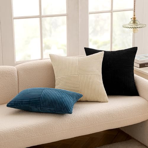 Stylish Black Pillow Covers for Living Room or Bed