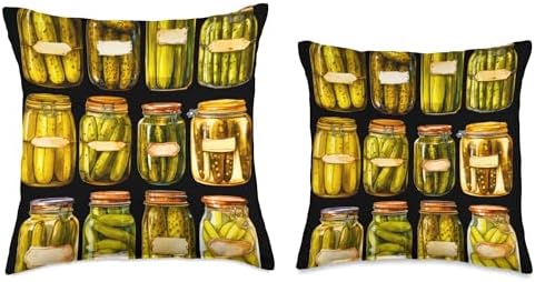 Retro Homestead Pickle Jars - Canned Pickles Decorative Throw Pillow