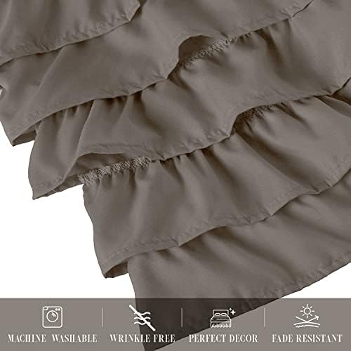 Elegant Multi-Ruffle Bed Skirt 1500 TC Mink Gray