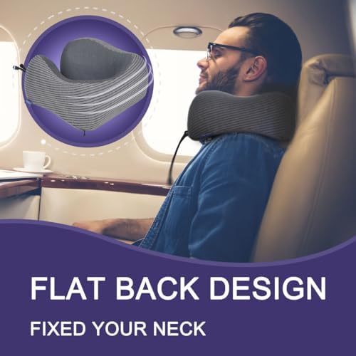 Napfun Travel Pillow Memory Foam Neck Pillow for Airplane