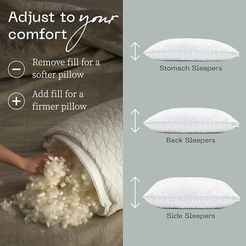 Originally Adjustable Queen Memory Foam Pillow-Certified for Sleep Comfort