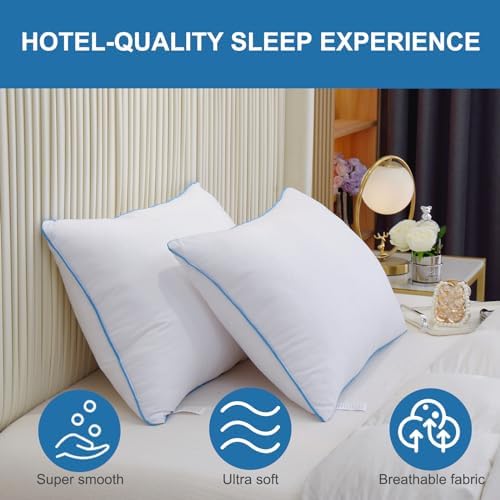4-Piece Luxury Bed Pillows for Side Back Stomach Sleepers