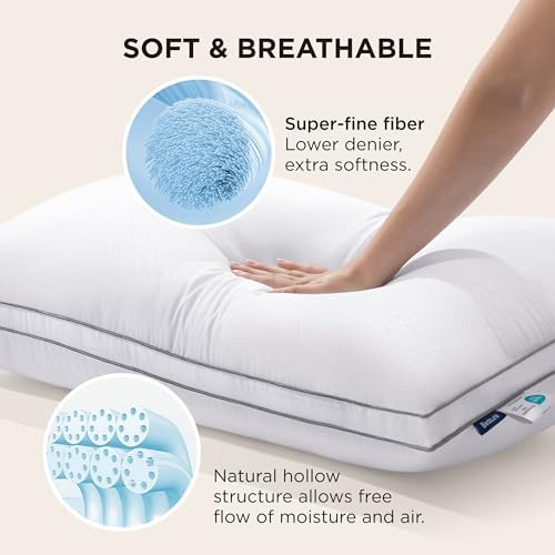 Sturdy Queen Bed Pillows Set Dual Support for Perfect Sleep