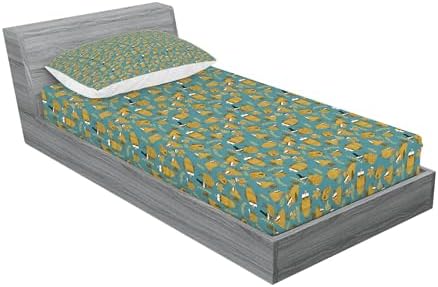 Ambesonne Drift Away Fitted Sheet Pillow Sham Set