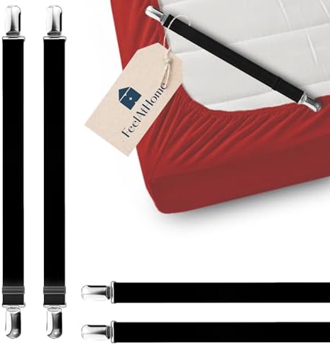 FeelAtHome Bed Sheet Clips - Secure Bedding effortlessly