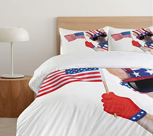 Ambesonne Patriotic 4th of July Duvet Cover Set for Kids