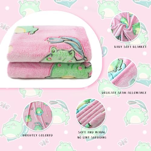 Cute Frog Glow-in-the-Dark Blanket for Kids