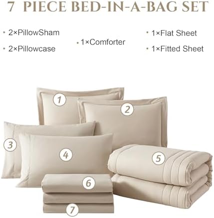 Full Comforter Set 7 Piece - Best for Winter Summer - Soft Durable