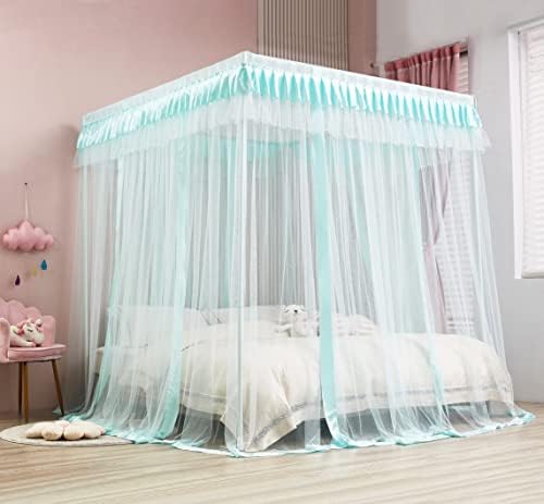 Mengersi Canopy Bed Curtains Full Size Sky Blue