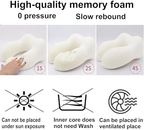 VONCOSS Memory Foam Neck Pillow - 100 Pure Breathable Machine Washable
