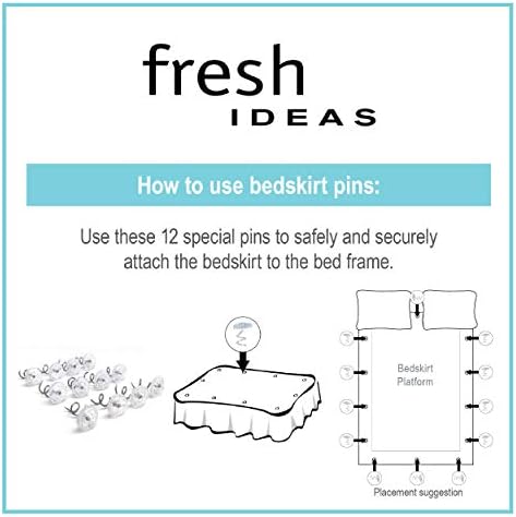 FRESH IDEAS Dust Ruffle Spiral Push Pins Set of 12 White