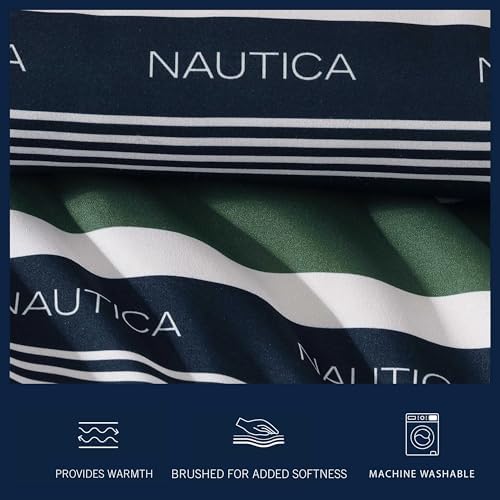 Nautica Twin Comforter Set with Matching Sham and Throw Pillows 1