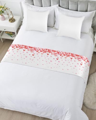Chic Heart Red Bed Runner