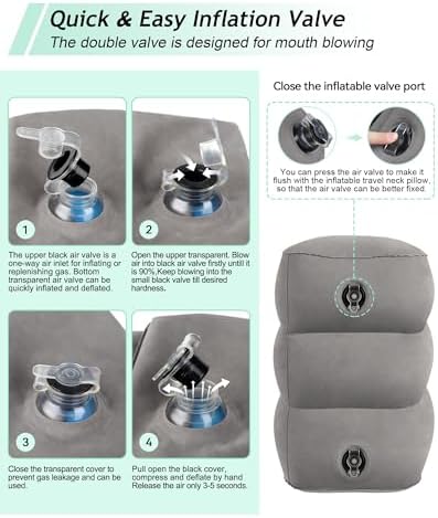 Adjustable 3-Layer Inflatable Foot Rest Pillow