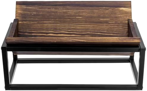 Stylish Rustic Book Holder Rack with Metal Frame