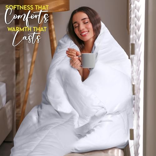 Utopia Bedding Quilted Comforter Duvet Insert White Queen Size