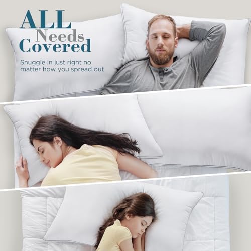 Queen-Size Set Hotel Quality Down Alternative Bed Pillows White