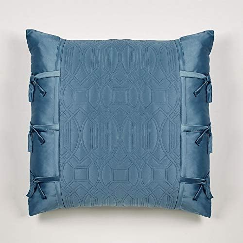 Quilted Sham with Geometric Print in Blue