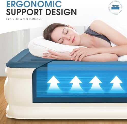 DIVON Twin Air Mattress - compact durable built-in pump