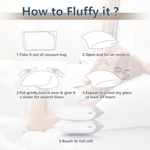 CozyLux Pillows Hotel-Quality Bed pillows for Side Stomach and Back Sleepers