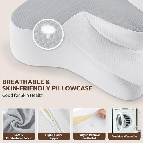 Memory Foam Cervical Pillow for Bed Side Back Stomach Sleepers